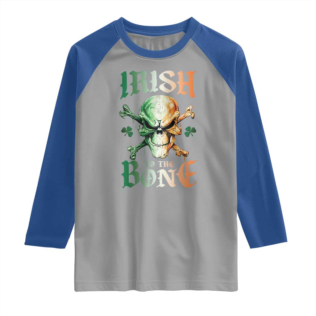 Irish Pride Raglan Shirt Irish To The Bone TS09 Sport Gray Royal Print Your Wear
