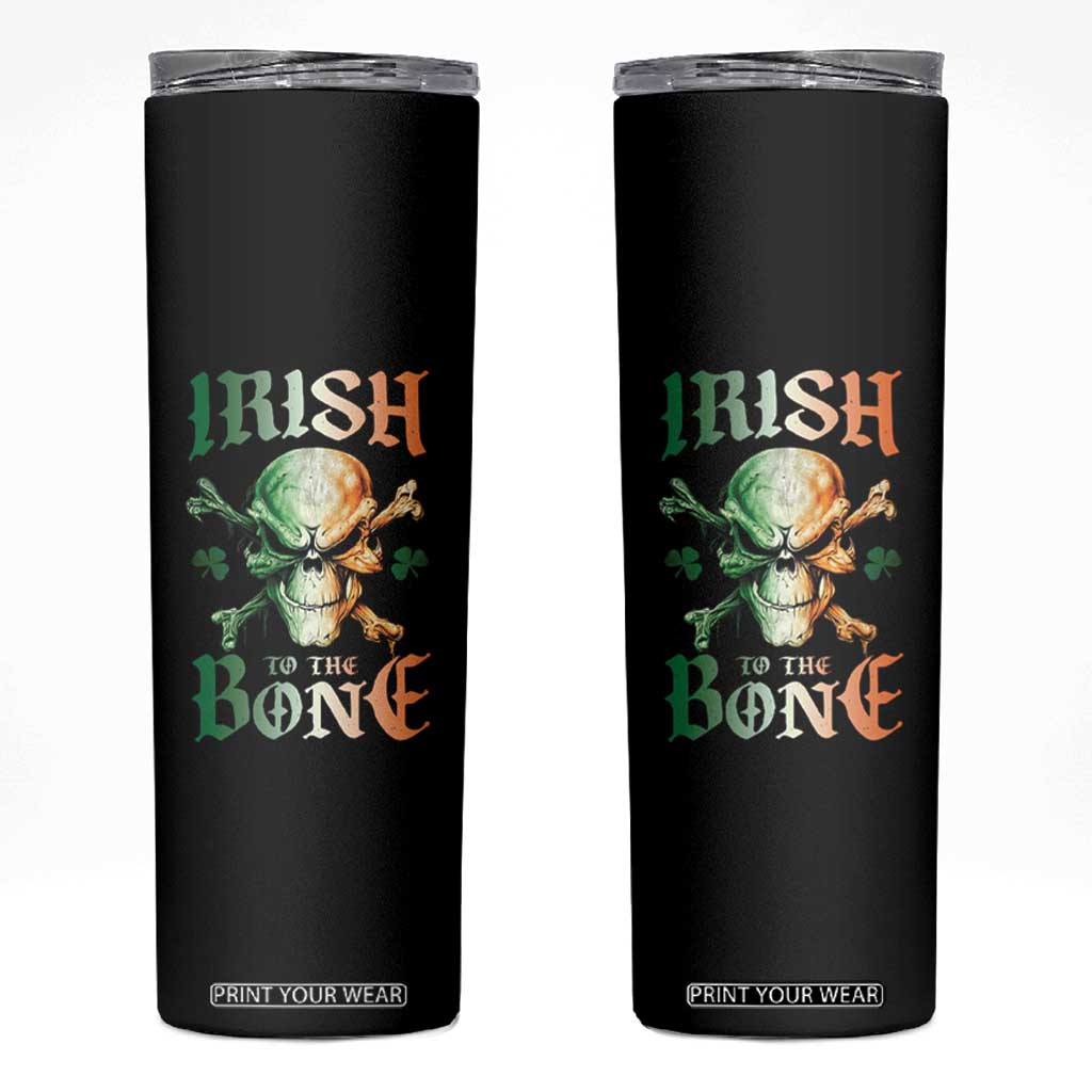 Irish Pride Skinny Tumbler Irish To The Bone TS09 Black Print Your Wear