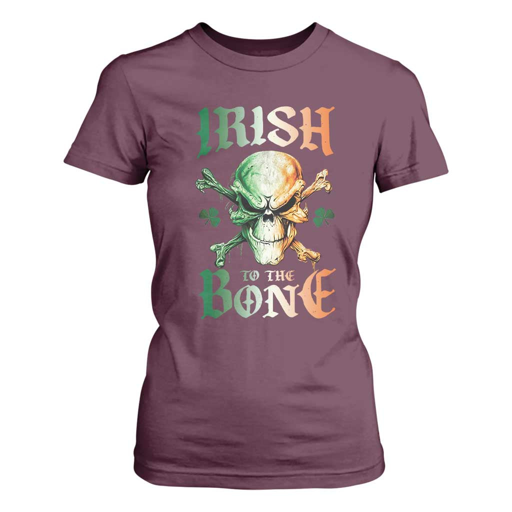 Irish Pride T Shirt For Women Irish To The Bone TS09 Maroon Print Your Wear