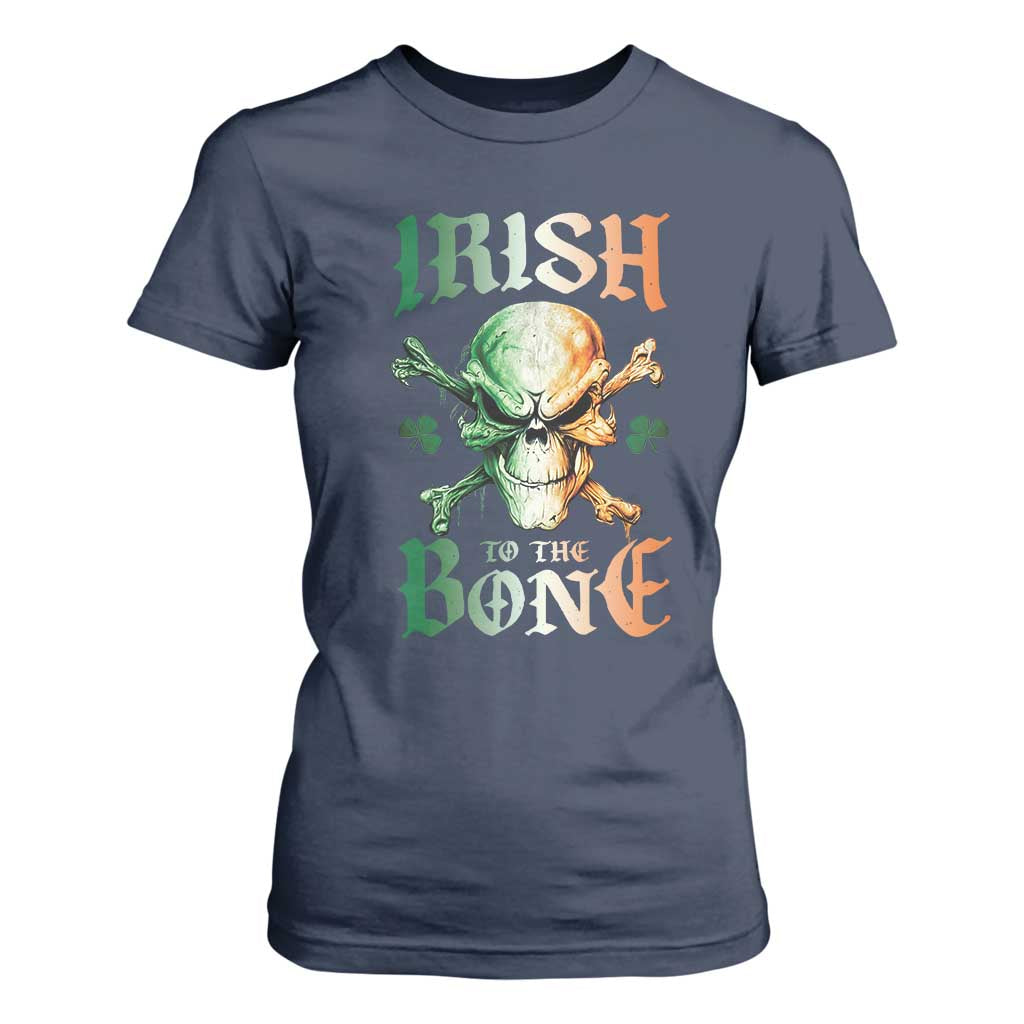 Irish Pride T Shirt For Women Irish To The Bone TS09 Navy Print Your Wear