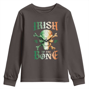 Irish Pride Youth Sweatshirt Irish To The Bone TS09 Dark Chocolate Print Your Wear