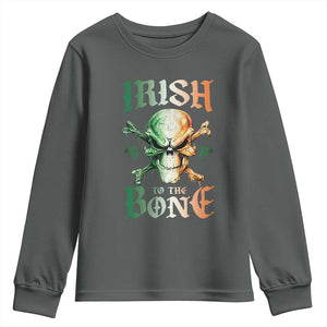 Irish Pride Youth Sweatshirt Irish To The Bone TS09 Dark Heather Print Your Wear