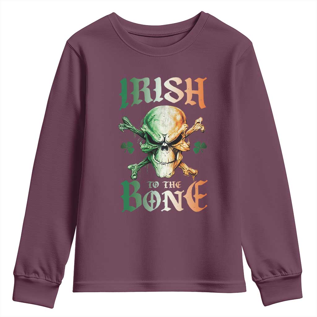 Irish Pride Youth Sweatshirt Irish To The Bone TS09 Maroon Print Your Wear