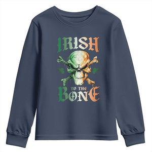 Irish Pride Youth Sweatshirt Irish To The Bone TS09 Navy Print Your Wear