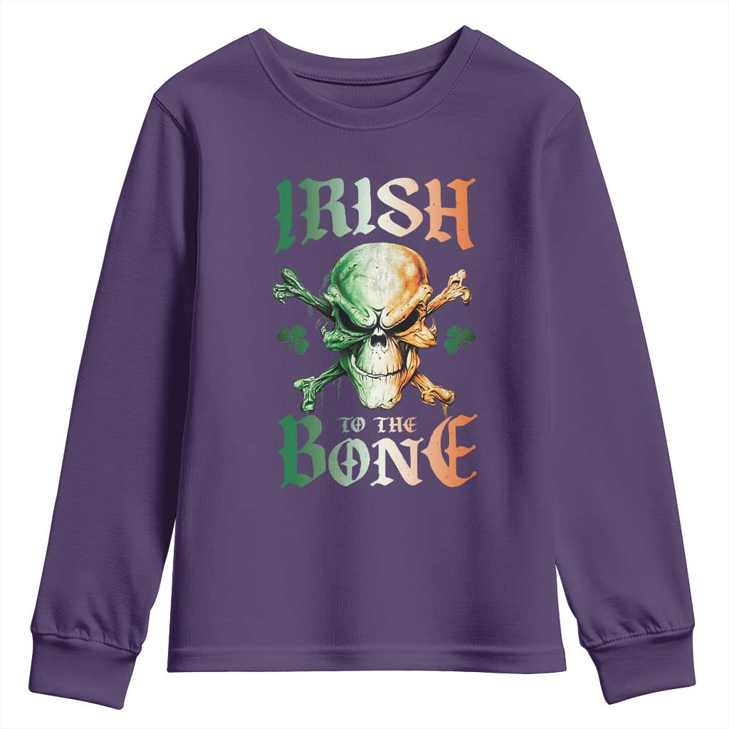 Irish Pride Youth Sweatshirt Irish To The Bone TS09 Purple Print Your Wear
