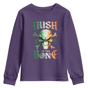 Irish Pride Youth Sweatshirt Irish To The Bone TS09 Purple Print Your Wear