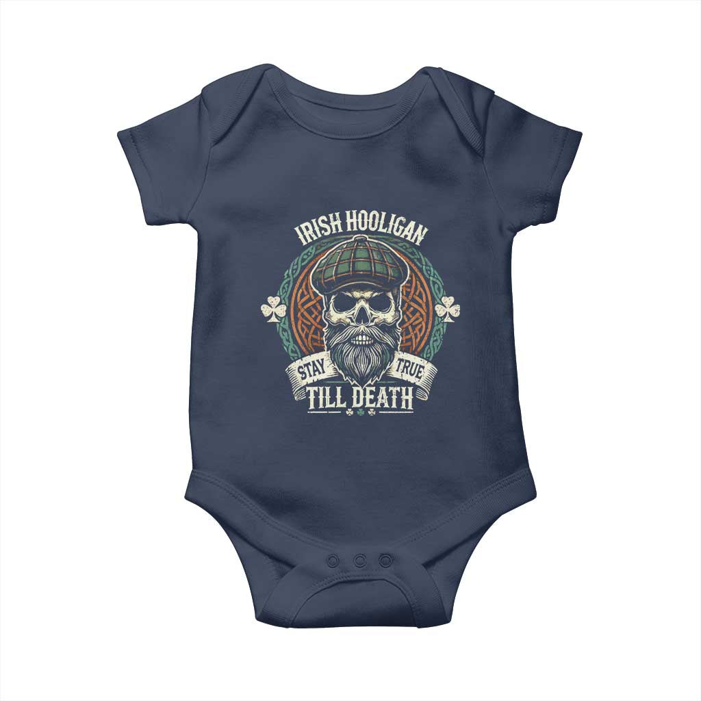 Irish Pride Baby Onesie Irish Hooligan Stay True Till Death TS09 Navy Print Your Wear