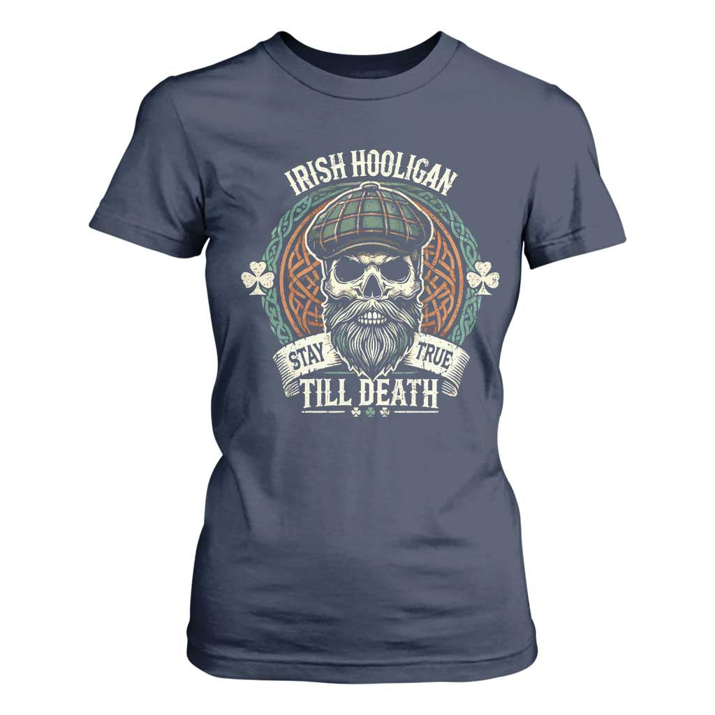 Irish Pride T Shirt For Women Irish Hooligan Stay True Till Death TS09 Navy Print Your Wear