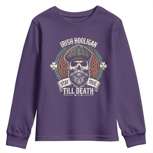 Irish Pride Youth Sweatshirt Irish Hooligan Stay True Till Death TS09 Purple Print Your Wear