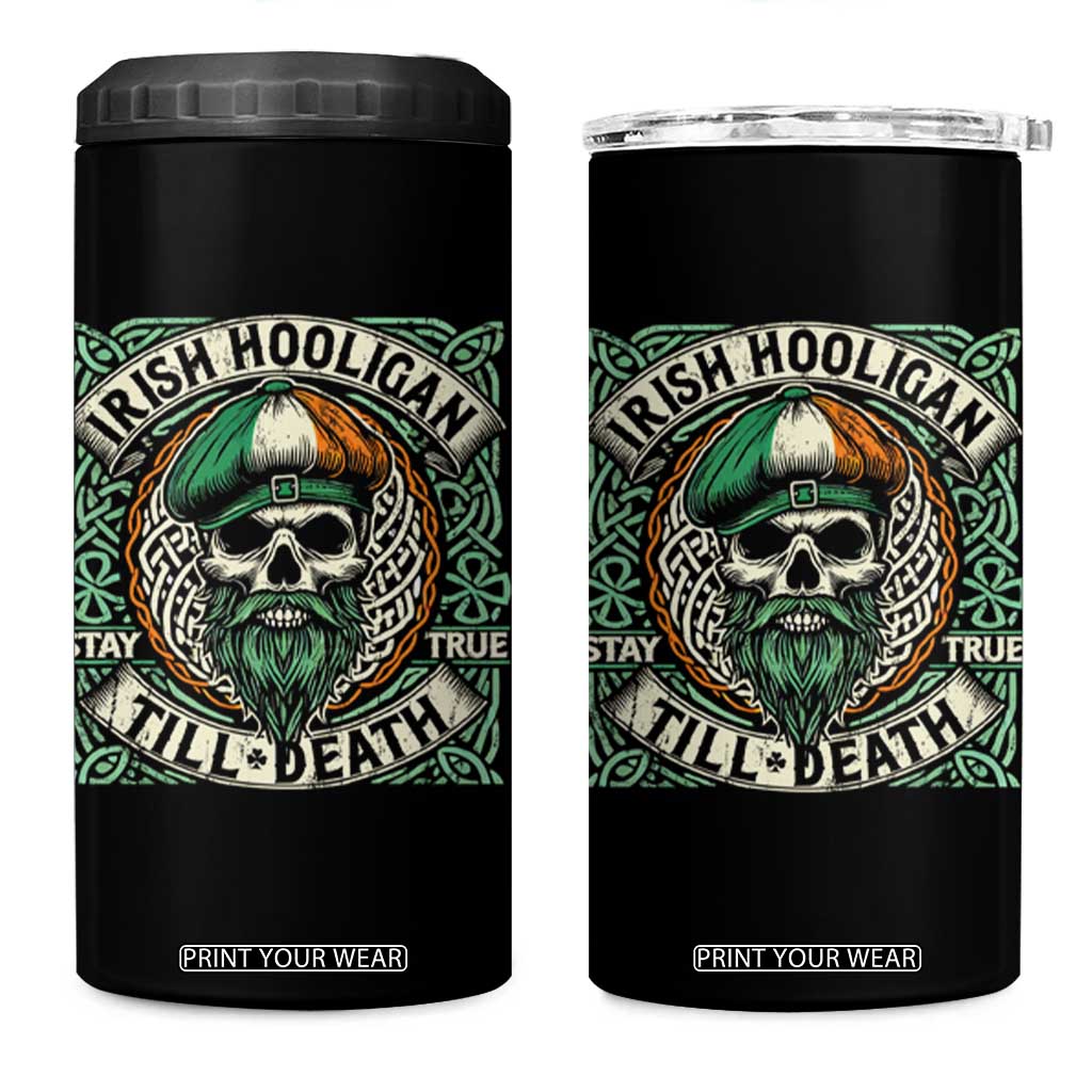 Irish Pride 4 in 1 Can Cooler Tumbler Irish Hooligan Ireland Flag Skull TS09 One Size: 16 oz Black Print Your Wear