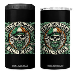 Irish Pride 4 in 1 Can Cooler Tumbler Irish Hooligan Ireland Flag Skull TS09 One Size: 16 oz Black Print Your Wear