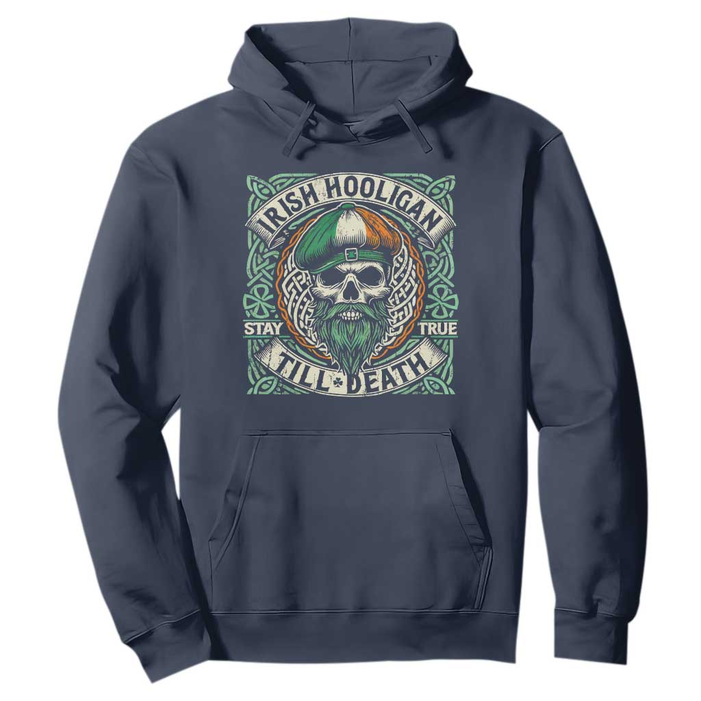 Irish Pride Hoodie Irish Hooligan Ireland Flag Skull TS09 Navy Print Your Wear