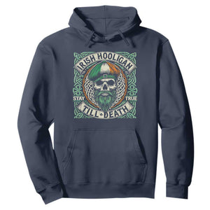 Irish Pride Hoodie Irish Hooligan Ireland Flag Skull TS09 Navy Print Your Wear