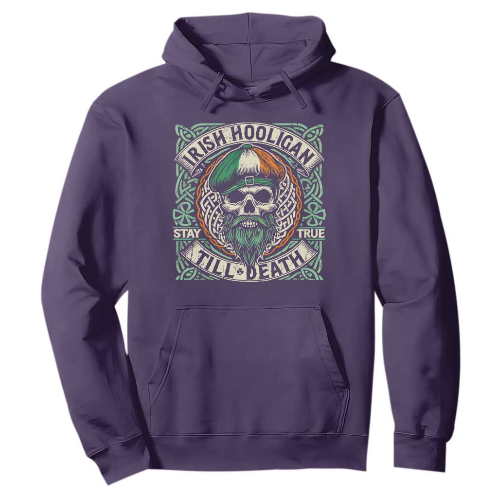 Irish Pride Hoodie Irish Hooligan Ireland Flag Skull TS09 Purple Print Your Wear