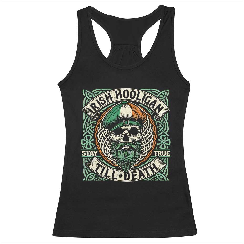 Irish Pride Racerback Tank Top Irish Hooligan Ireland Flag Skull TS09 Black Print Your Wear