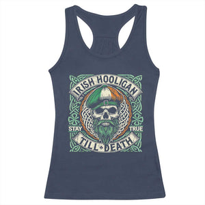 Irish Pride Racerback Tank Top Irish Hooligan Ireland Flag Skull TS09 Navy Print Your Wear