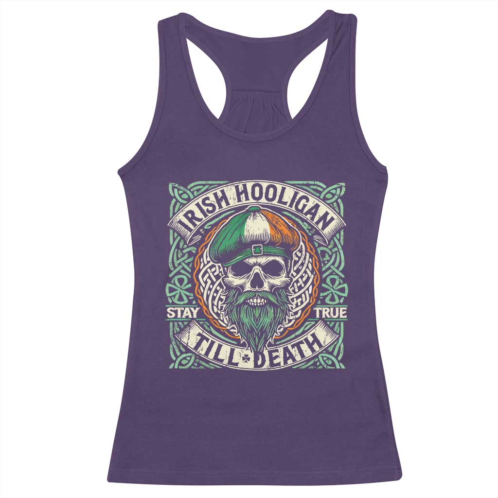 Irish Pride Racerback Tank Top Irish Hooligan Ireland Flag Skull TS09 Purple Print Your Wear