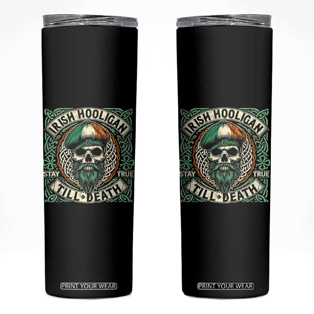 Irish Pride Skinny Tumbler Irish Hooligan Ireland Flag Skull TS09 Black Print Your Wear