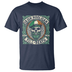 Irish Pride T Shirt Irish Hooligan Ireland Flag Skull TS09 Navy Print Your Wear