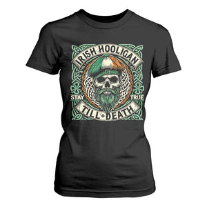 Irish Pride T Shirt For Women Irish Hooligan Ireland Flag Skull TS09 Black Print Your Wear