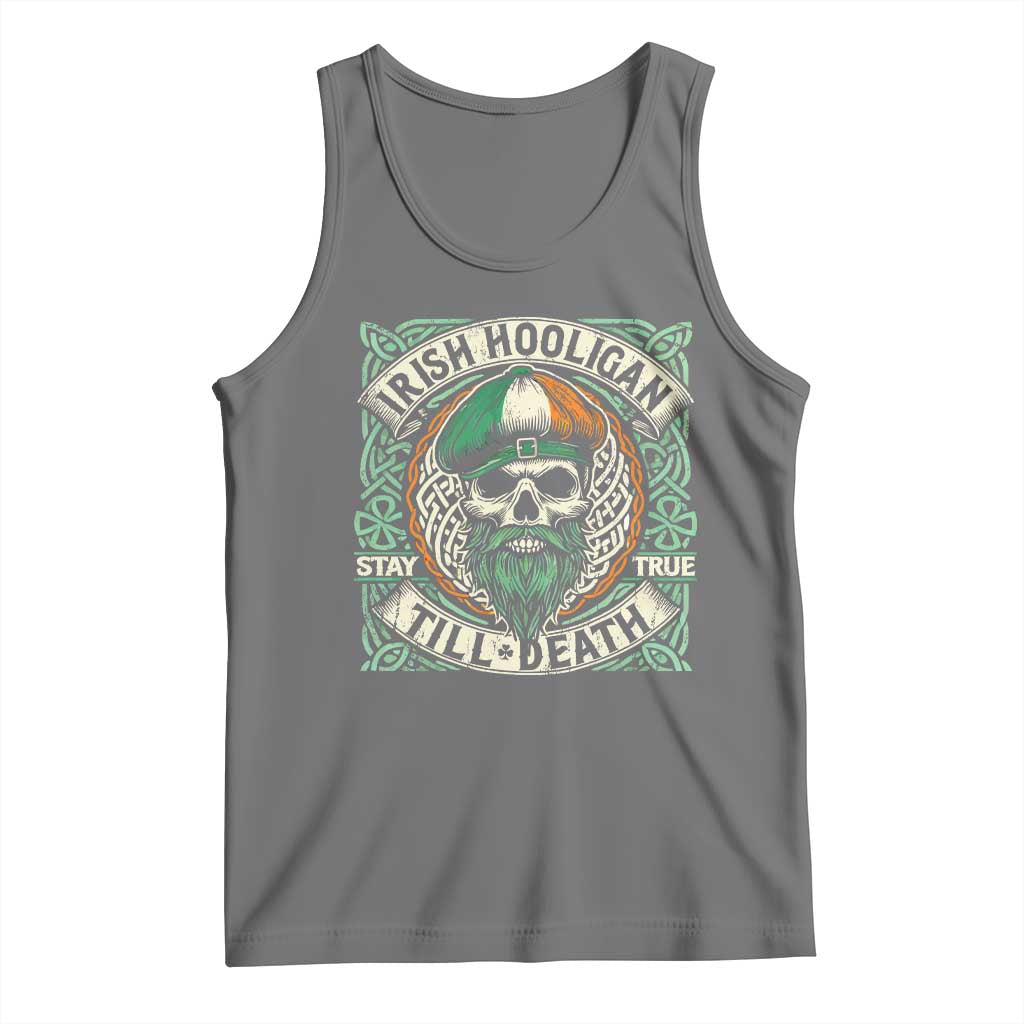 Irish Pride Tank Top Irish Hooligan Ireland Flag Skull TS09 Black Heather Print Your Wear