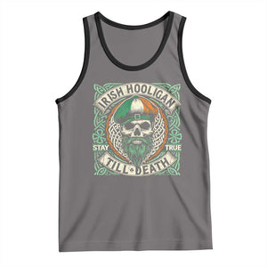 Irish Pride Tank Top Irish Hooligan Ireland Flag Skull TS09 Deep Heather Black Print Your Wear