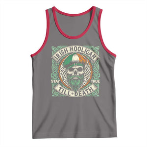 Irish Pride Tank Top Irish Hooligan Ireland Flag Skull TS09 Deep Heather Red Print Your Wear