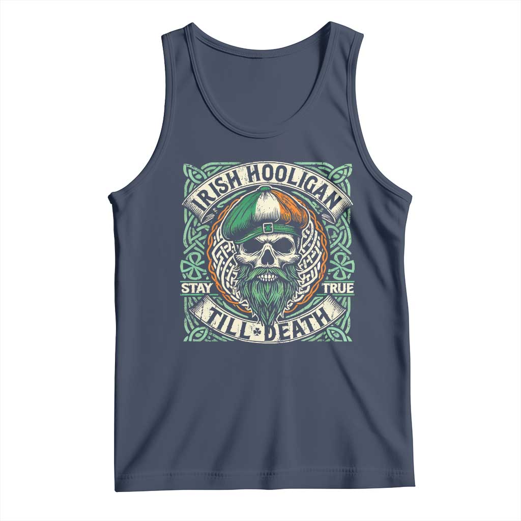 Irish Pride Tank Top Irish Hooligan Ireland Flag Skull TS09 Navy Print Your Wear