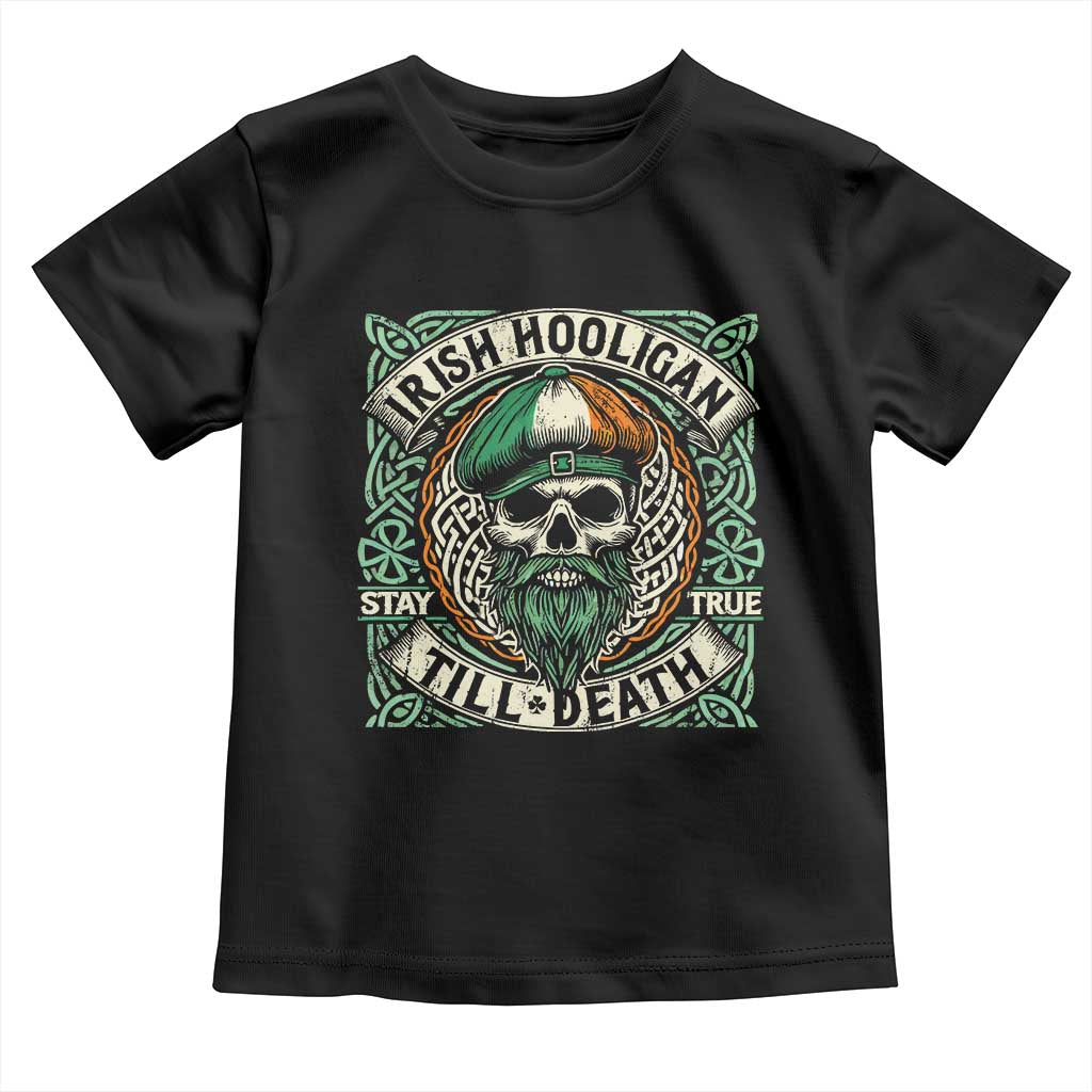 Irish Pride Toddler T Shirt Irish Hooligan Ireland Flag Skull TS09 Black Print Your Wear