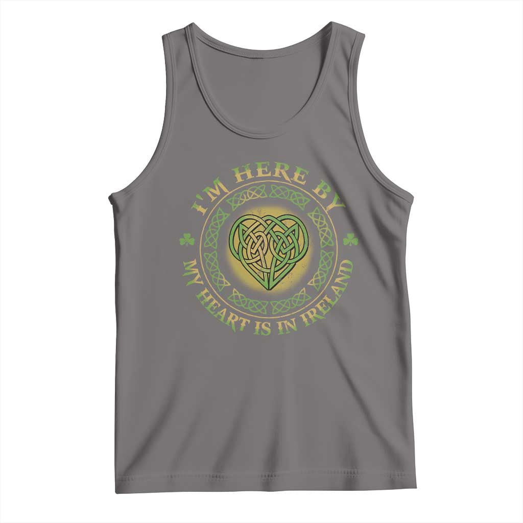 Irish Pride Tank Top I May Be Here But My Heart Is In Ireland TS09 Deep Heather Print Your Wear