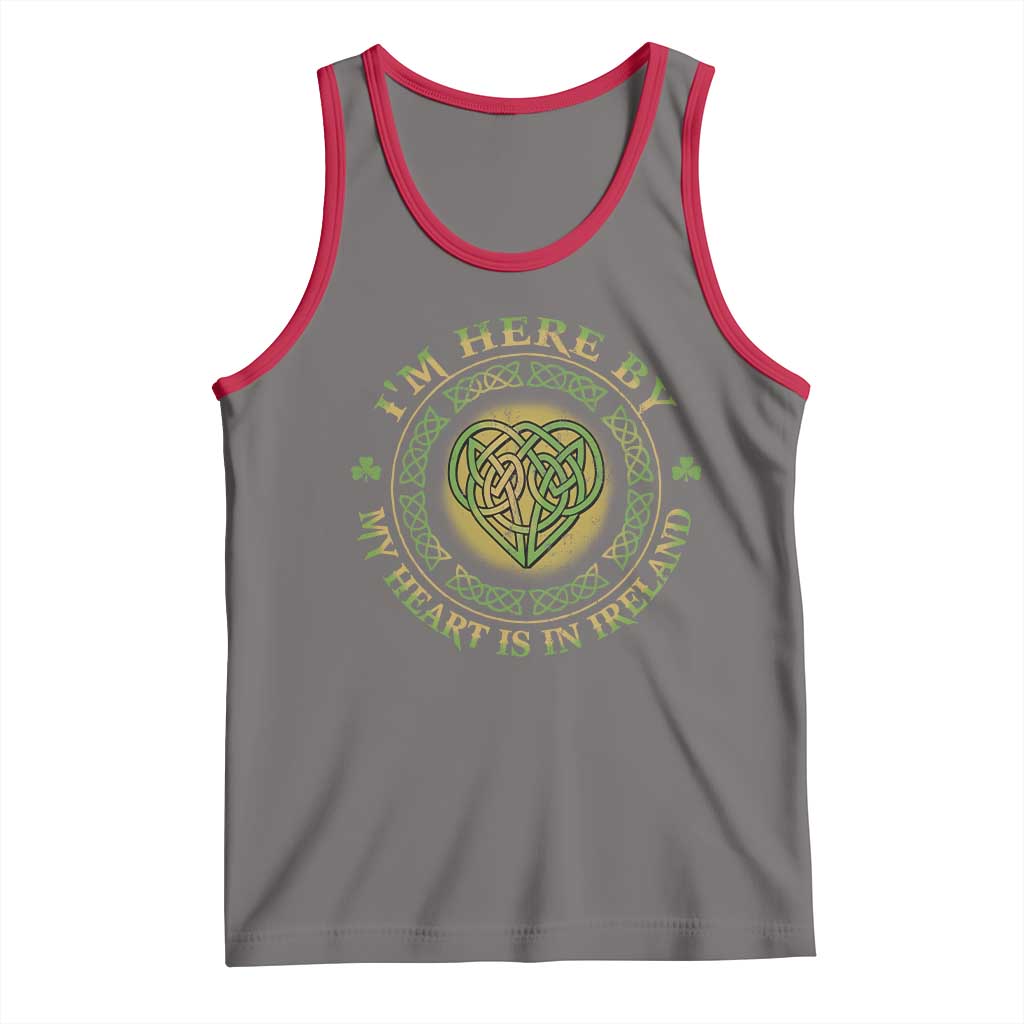 Irish Pride Tank Top I May Be Here But My Heart Is In Ireland TS09 Deep Heather Red Print Your Wear