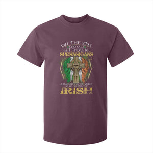 Irish Pride T Shirt For Kid God Said Let There Be Shenanigans And Malarkey In The World So He Created The Irish TS09 Maroon Print Your Wear