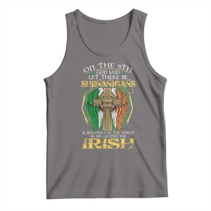 Irish Pride Tank Top God Said Let There Be Shenanigans And Malarkey In The World So He Created The Irish TS09 Deep Heather Print Your Wear