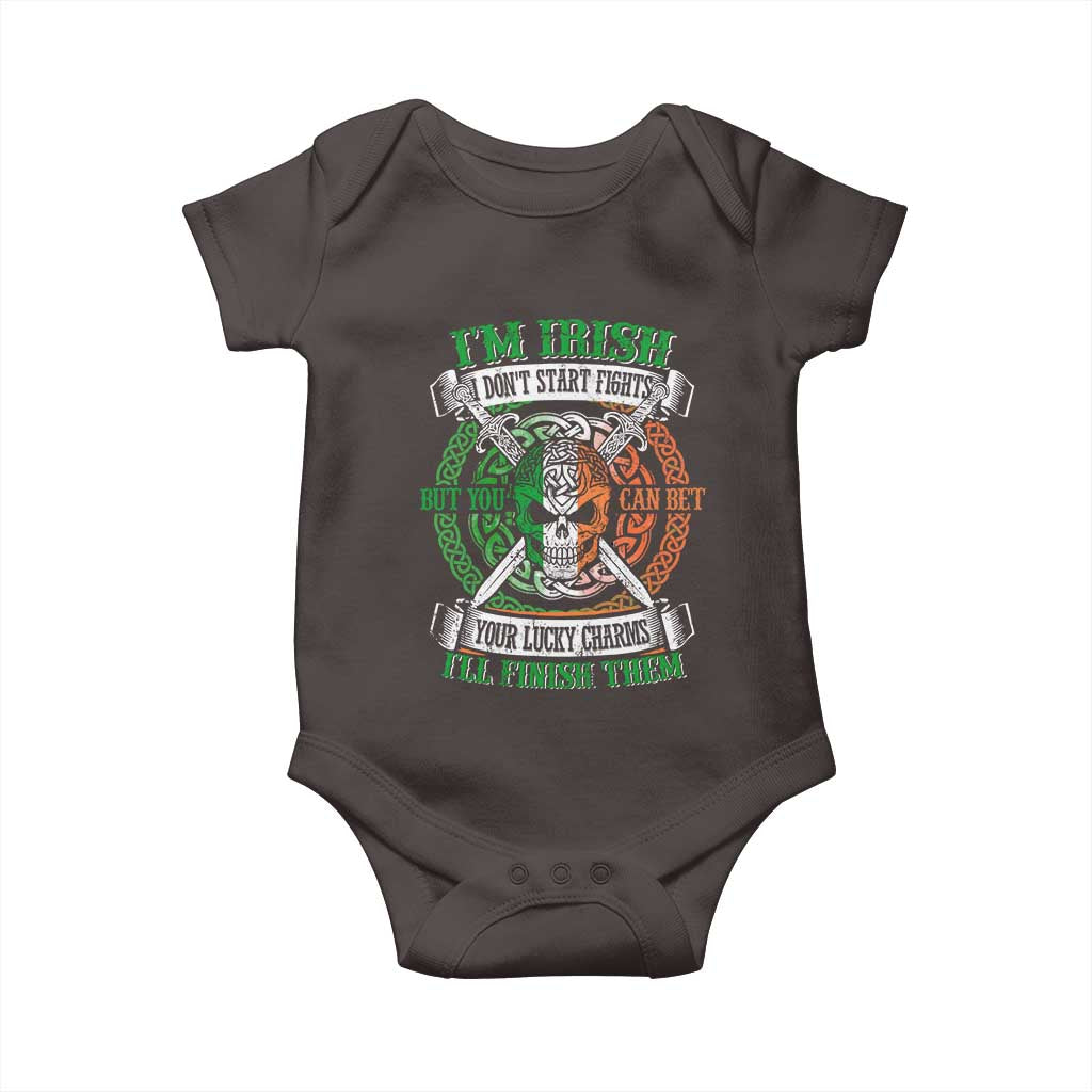 Irish Pride Baby Onesie You Can Bet Your Lucky Charms I'll Finish Them TS09 Dark Chocolate Print Your Wear