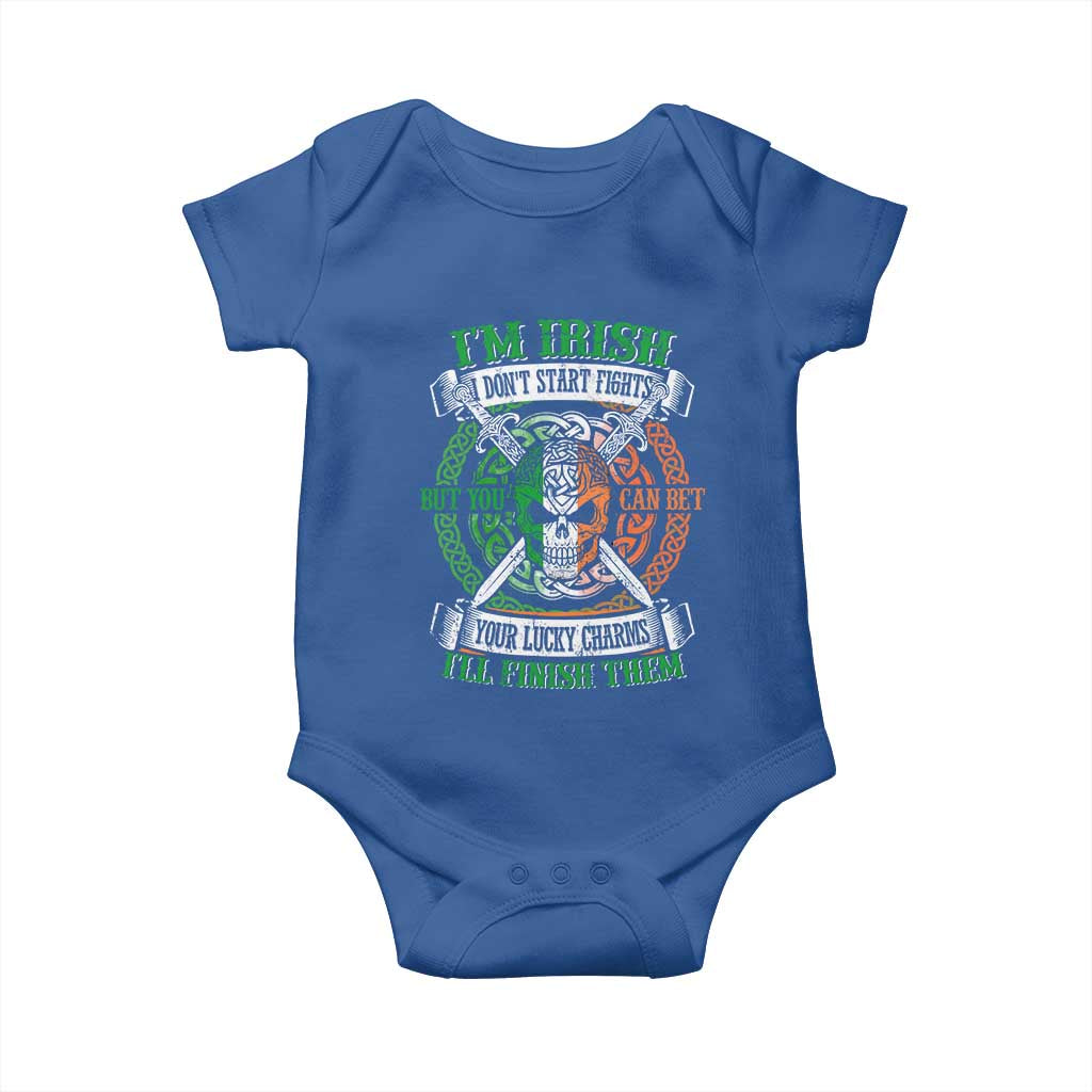 Irish Pride Baby Onesie You Can Bet Your Lucky Charms I'll Finish Them TS09 Royal Blue Print Your Wear
