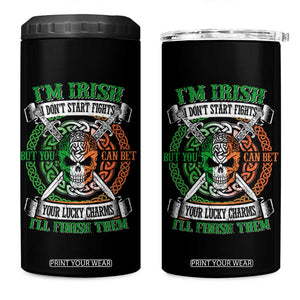 Irish Pride 4 in 1 Can Cooler Tumbler You Can Bet Your Lucky Charms I'll Finish Them TS09 One Size: 16 oz Black Print Your Wear