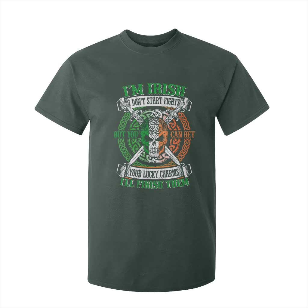 Irish Pride T Shirt For Kid You Can Bet Your Lucky Charms I'll Finish Them TS09 Dark Forest Green Print Your Wear