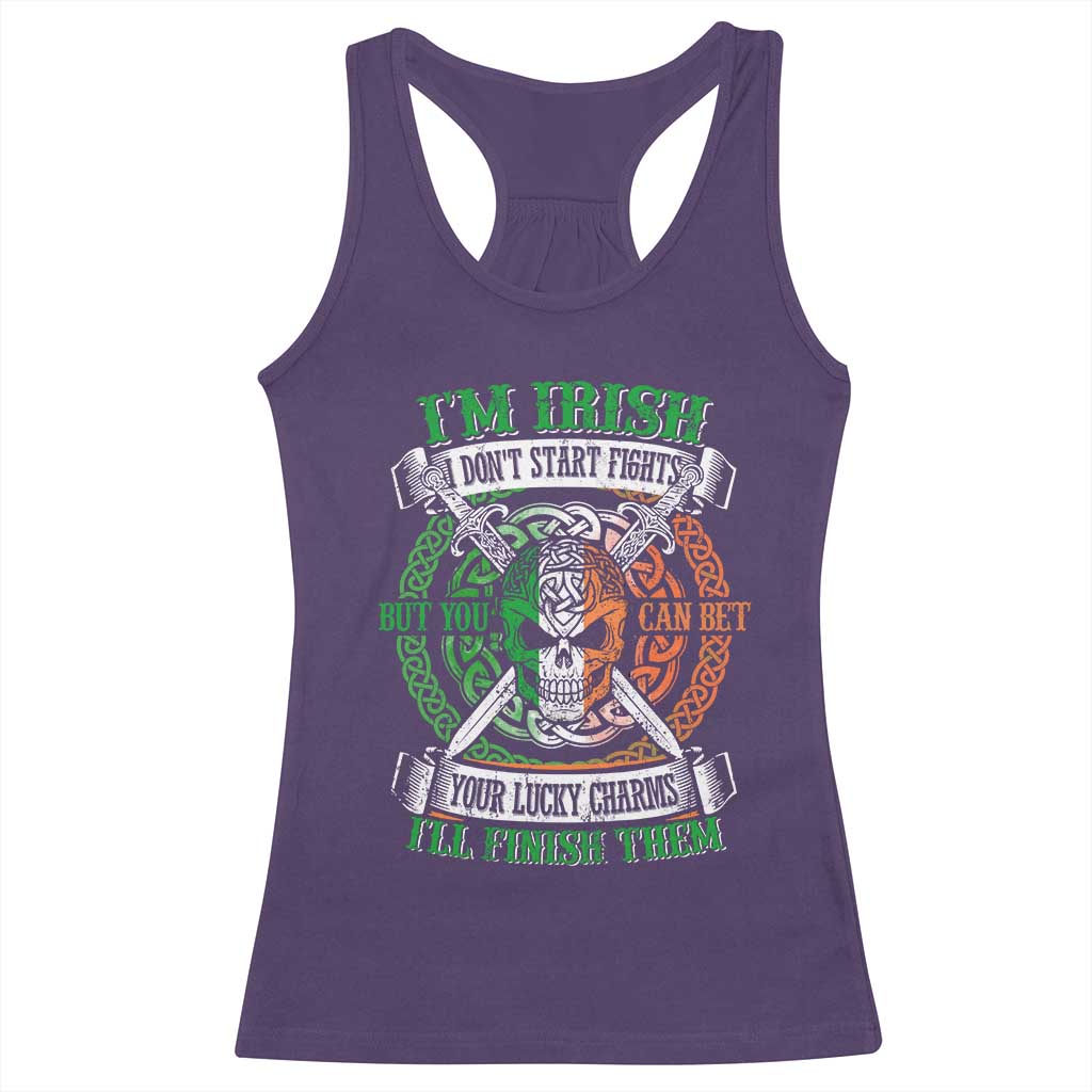 Irish Pride Racerback Tank Top You Can Bet Your Lucky Charms I'll Finish Them TS09 Purple Print Your Wear