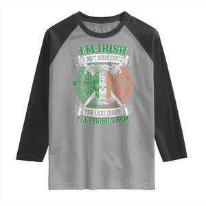 Irish Pride Raglan Shirt You Can Bet Your Lucky Charms I'll Finish Them TS09 Sport Gray Black Print Your Wear