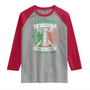 Irish Pride Raglan Shirt You Can Bet Your Lucky Charms I'll Finish Them TS09 Sport Gray Red Print Your Wear