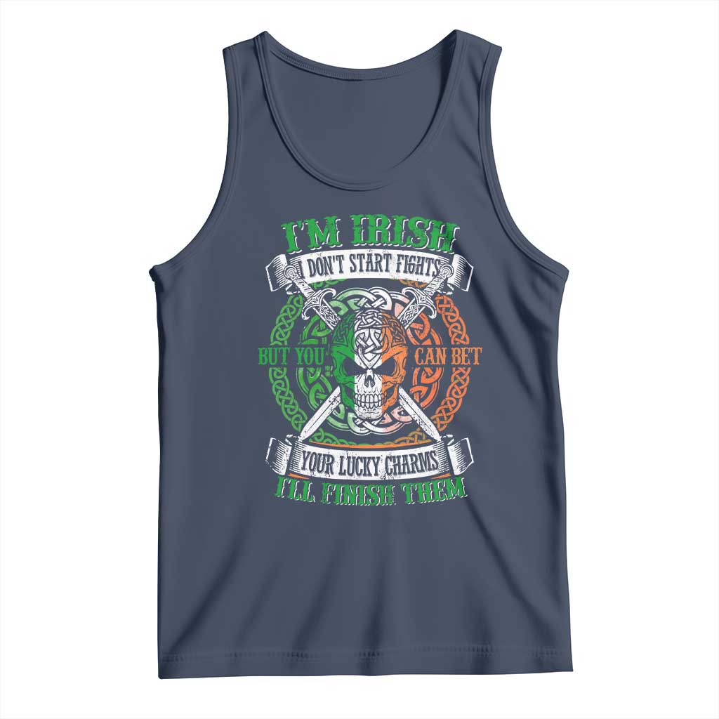 Irish Pride Tank Top You Can Bet Your Lucky Charms I'll Finish Them TS09 Navy Print Your Wear