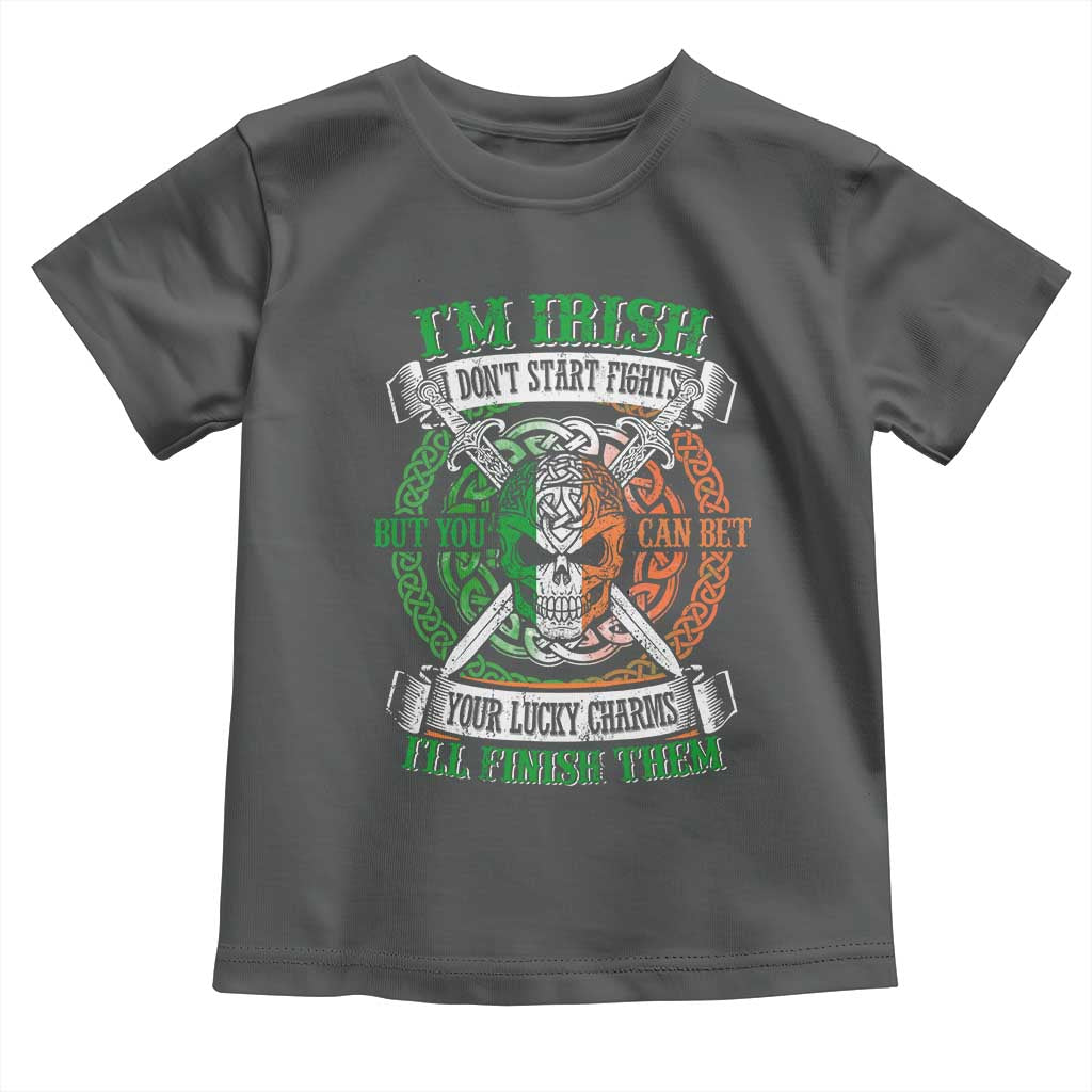 Irish Pride Toddler T Shirt You Can Bet Your Lucky Charms I'll Finish Them TS09 Dark Heather Print Your Wear