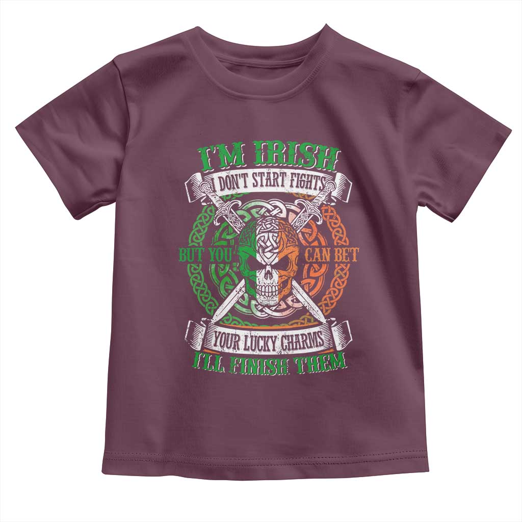 Irish Pride Toddler T Shirt You Can Bet Your Lucky Charms I'll Finish Them TS09 Maroon Print Your Wear