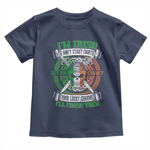 Irish Pride Toddler T Shirt You Can Bet Your Lucky Charms I'll Finish Them TS09 Navy Print Your Wear