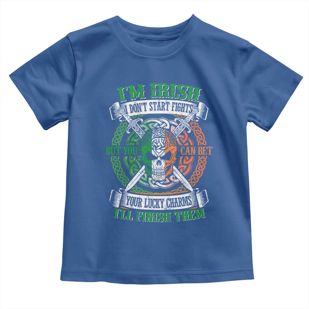 Irish Pride Toddler T Shirt You Can Bet Your Lucky Charms I'll Finish Them TS09 Royal Blue Print Your Wear