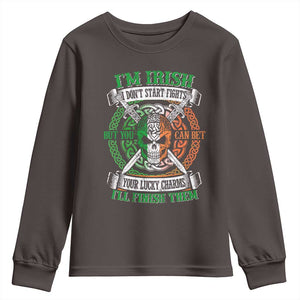 Irish Pride Youth Sweatshirt You Can Bet Your Lucky Charms I'll Finish Them TS09 Dark Chocolate Print Your Wear