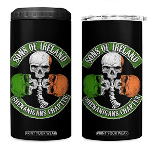 Irish Pride 4 in 1 Can Cooler Tumbler Sons Of Ireland Shenanigans Chapter Skull Shamrock TS09 One Size: 16 oz Black Print Your Wear