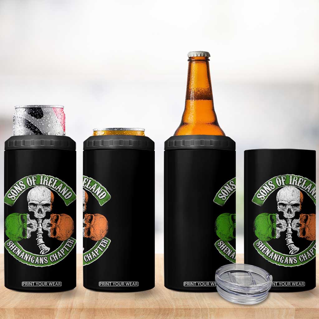 Irish Pride 4 in 1 Can Cooler Tumbler Sons Of Ireland Shenanigans Chapter Skull Shamrock TS09 Print Your Wear