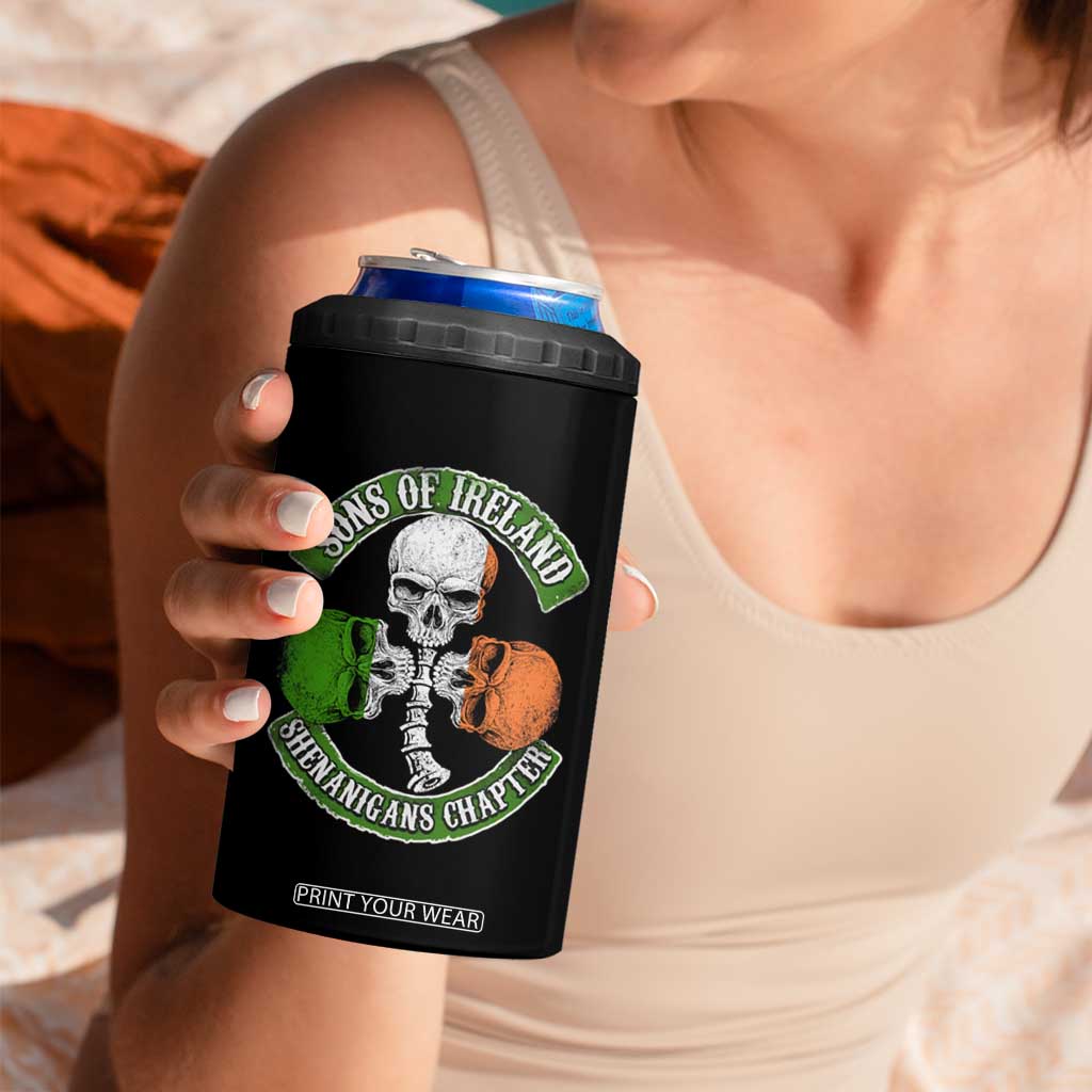 Irish Pride 4 in 1 Can Cooler Tumbler Sons Of Ireland Shenanigans Chapter Skull Shamrock TS09 Print Your Wear