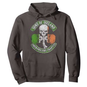 Irish Pride Hoodie Sons Of Ireland Shenanigans Chapter Skull Shamrock TS09 Dark Chocolate Print Your Wear
